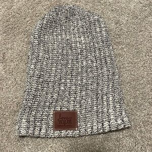 Love Your Melon speckled black & white beanie